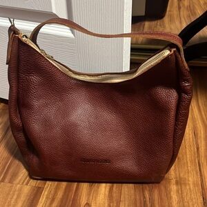 Rich Brown Leather Shoulder Bag